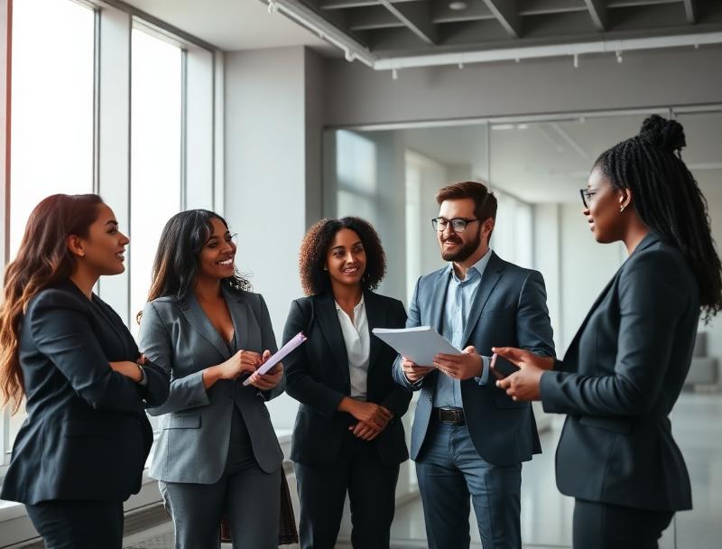 Equipe profissional da Contabilidade D'miranda em ambiente corporativo